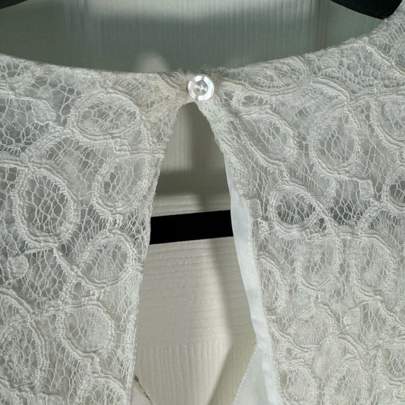 Walter Baker Cute Out Lace Mini Dress Puff Sleeve Summer Party Bridal Size 6 - Picture 11 of 13